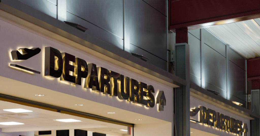 Luton airport departures area